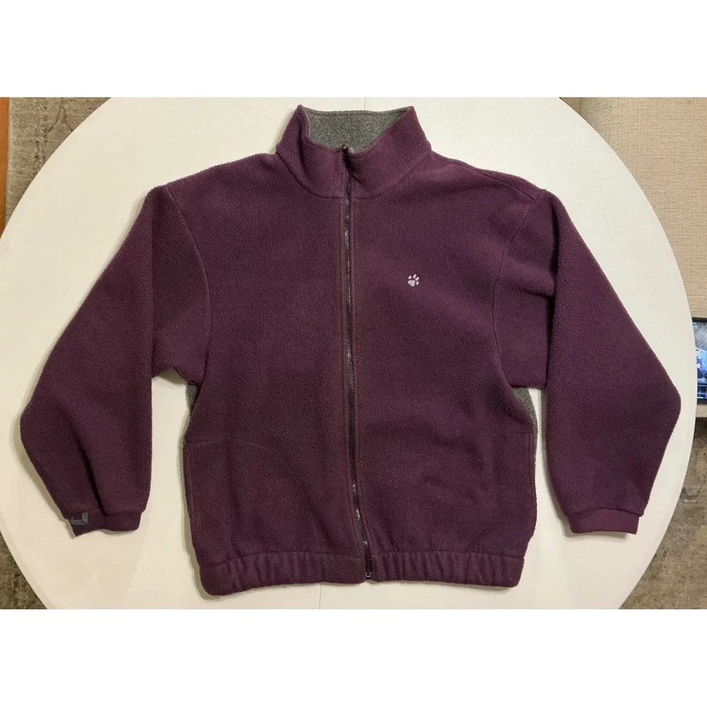 VTG USA Made Jack Wolfskin Polarsystem Fleece Jacket Purple‎ Full Zip Mens L